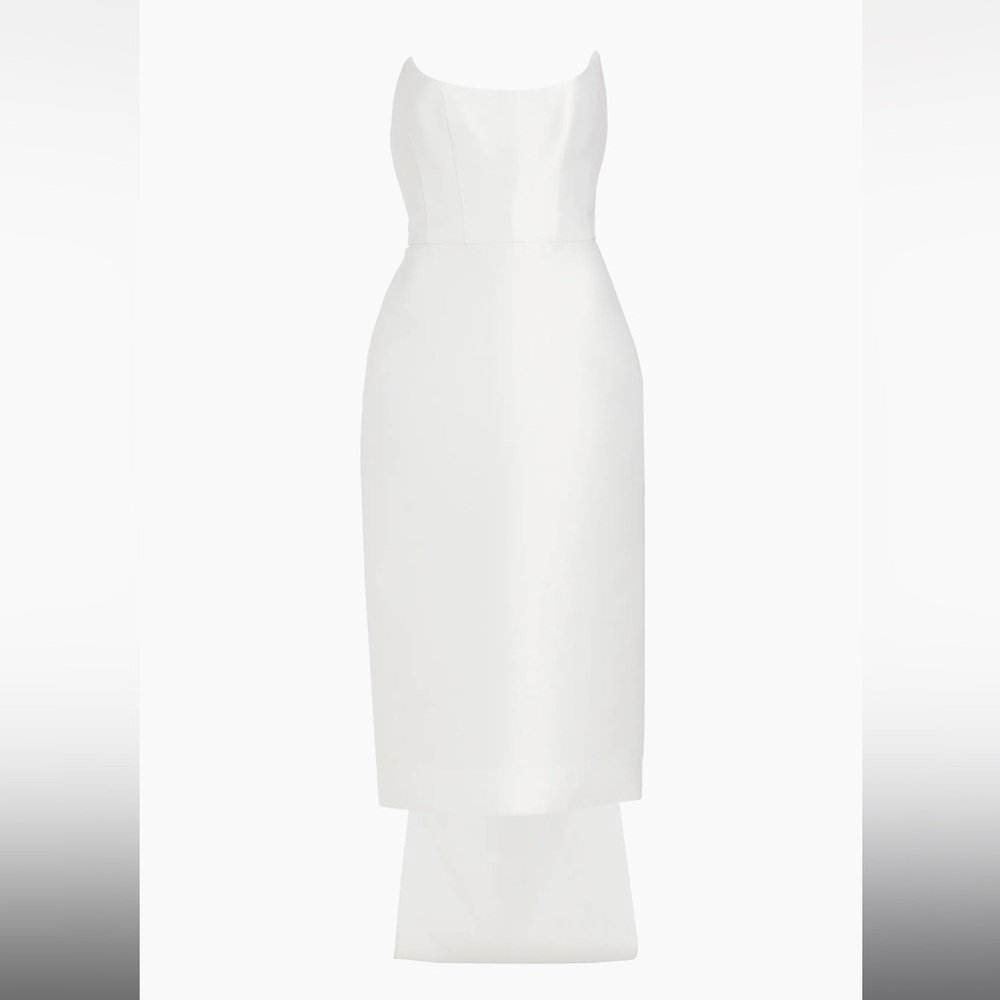 Bow-Back Mikado Satin Bridal Dress Ivory